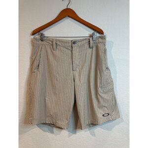 Oakley Beige Striped Lightweight Shorts